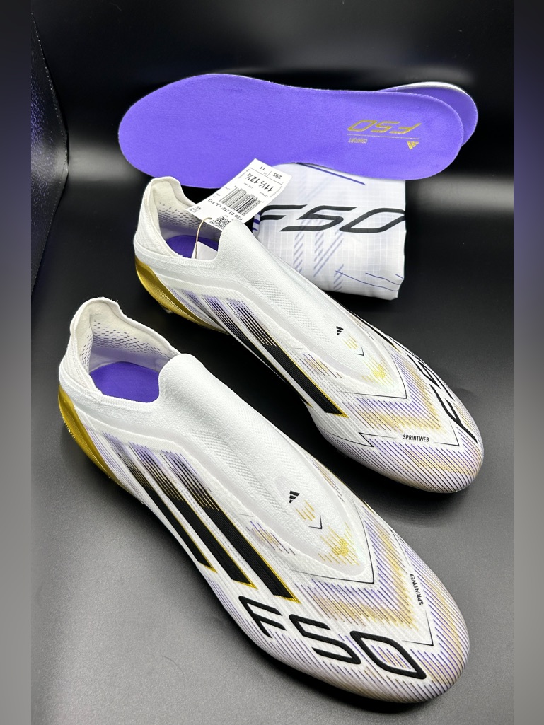 Adidas Men’s F50 Ll Elite Fg Soccer Cleats - White / Purple / Gold